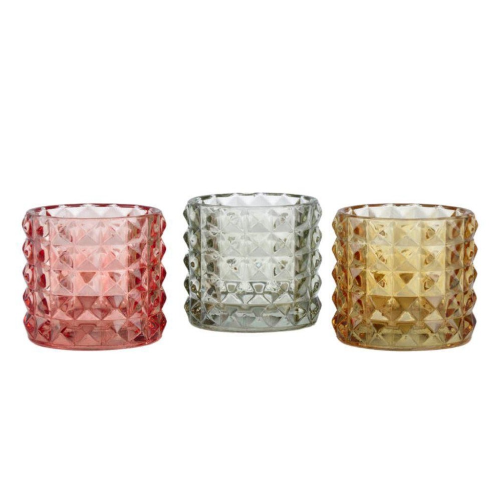 BICCHIERE VETRO D9 H9 3 COLORI